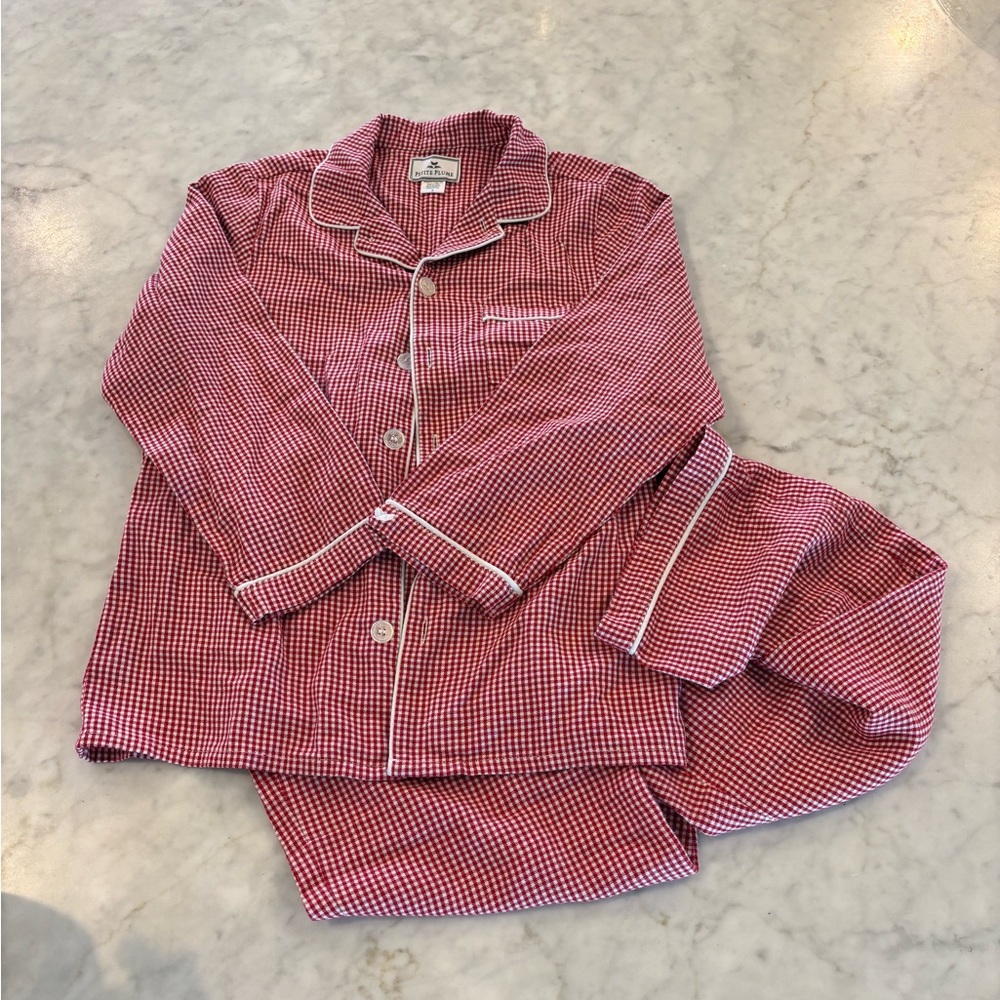 Petite Plume kids red gingham pajamas